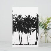 Schwarz-weiße Palmen Silhouette Briefpapier (Stehend Vorderseite)