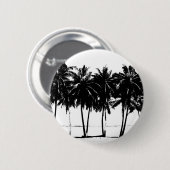 Schwarz-weiße Palmen Silhouette Button (Vorne & Hinten)