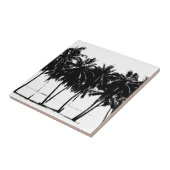 Schwarz-weiße Palmen Silhouette Fliese (Seite)