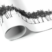 Schwarz-weiße Palmen Silhouette Geschenkpapier (Rolleneckpunkt)