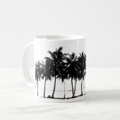 Schwarz-weiße Palmen Silhouette Kaffeetasse (Vorderseite Links)