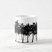 Schwarz-weiße Palmen Silhouette Kaffeetasse (Mittel)