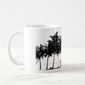 Schwarz-weiße Palmen Silhouette Kaffeetasse (Links)