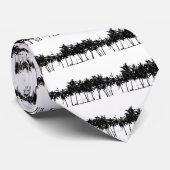 Schwarz-weiße Palmen Silhouette Krawatte (Gerollt)