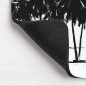 Schwarz-weiße Palmen Silhouette Mousepad (Ecke)