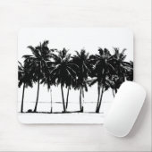 Schwarz-weiße Palmen Silhouette Mousepad (Mit Mouse)