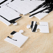 Schwarz-weiße Palmen Silhouette Puzzle (Seite)