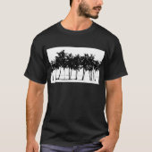 Schwarz-weiße Palmen Silhouette T-Shirt (Vorderseite)