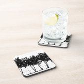 Schwarz-weiße Palmen Silhouette Untersetzer (Rechte Seite)