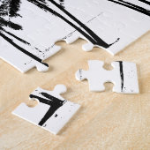 Schwarz-weiße Palmenbaumen Puzzle (Seite)