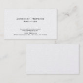 Schwarz-weiße Pearl Premium Schlicht Architect Visitenkarte (Vorne/Hinten)