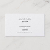 Schwarz-weiße Pearl Premium Schlicht Architect Visitenkarte (Vorderseite)