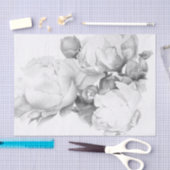 Schwarz-weiße Peelingkunst elegante Blumenkunst Seidenpapier (Handwerk)