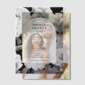 Schwarz-weiße Peonies Brautparty Pergament Einladungen (Versatz (Ehepaar))