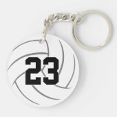 Schwarz-weiße personalisierte Mannschaftsvolleybal Schlüsselanhänger (Rückseite)