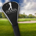 Schwarz-weiße Personalisierte Mongram Golf Swing Golf Headcover<br><div class="desc">Dieses Design verfügt über einen Golfspieler,  der einen Club schwingt und über zwei Textfelder,  mit denen man ihn personalisieren kann - vielleicht mit einem Namen und einem Golfclub.</div>