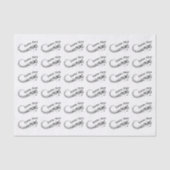 Schwarz-weiße Personalisierte Musiknote Seidenpapier (Vorderseite)