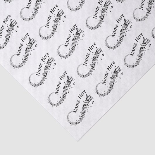 Schwarz-weiße Personalisierte Musiknote Seidenpapier (Ausschnitt)