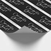Schwarz-weiße Personalisierte Name Glückwunsch Gra Geschenkpapier (Ecke)