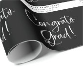 Schwarz-weiße Personalisierte Name Glückwunsch Gra Geschenkpapier (Rolleneckpunkt)