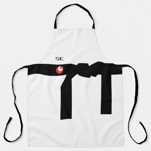 Schwarz-weiße Personalisierte Unisex-Schürze im as Schürze (Vorderseite)