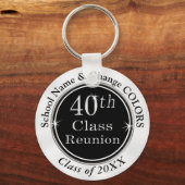 Schwarz-weiße Personalisierte Wiedersehen-Geschenk Schlüsselanhänger (Vorderseite)