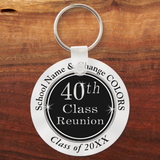 Schwarz-weiße Personalisierte Wiedersehen-Geschenk Schlüsselanhänger (Vorderseite)