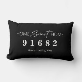 Schwarz-weiße Personalisierte Zuhause Sweet Zuhaus Lendenkissen