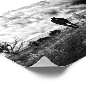 Schwarz-weiße Pferdefotografie, Plakat (Ecke)