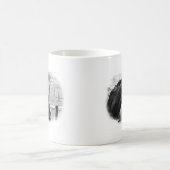 Schwarz-weiße Pferdekizze Kaffeetasse (Mittel)