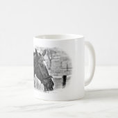 Schwarz-weiße Pferdekizze Kaffeetasse (VorderseiteRechts)