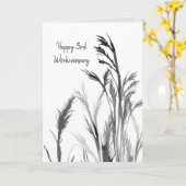 Schwarz-weiße Pflanze zum 3. Arbeitsjahr Karte (Gelbe Blume)