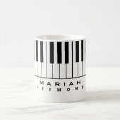 Schwarz-weiße Piano-Tasse mit Pianistin Kaffeetasse (Mittel)