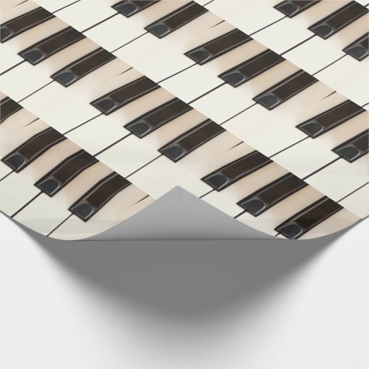 Schwarz-weiße Piano-Tasten Geschenkpapier (Ecke)