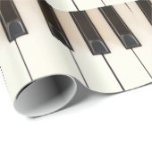 Schwarz-weiße Piano-Tasten Geschenkpapier (Rolleneckpunkt)