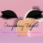 Schwarz-weiße Pink Makeup Artist Lashes Terminkarte