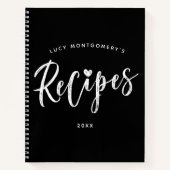 Schwarz-weiße Pinselskriptschrift Notizblock (Vorderseite)