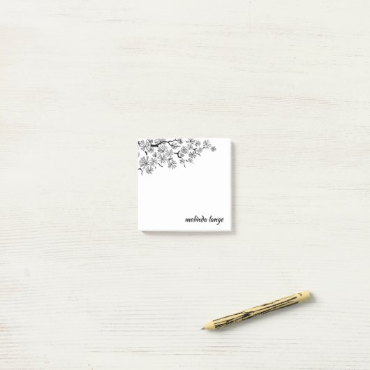 Schwarz-weiße Pinselspitze Post-it Klebezettel (Auf Schreibtisch)