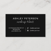 Schwarz-weiße Pinselstriche Visitenkarte (Rückseite)