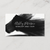 Schwarz-weiße Pinselstriche Visitenkarte (Vorderseite)
