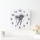 Schwarz-weiße PinUp-Girls der Wall-Uhr (19) Quadratische Wanduhr (Zuhause)