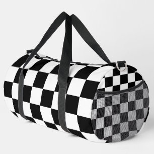 Schwarz-weiße Plätze modern Duffle Bag