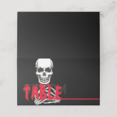 Schwarz-weiße Platzkarte (Außenseite Aufgefaltet)