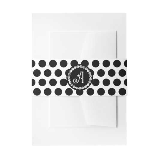 Schwarz-weiße Polka Dot Bat Mitzvah Abschlusskarte Einladungsbanderole (Vorderseite Beispiel)