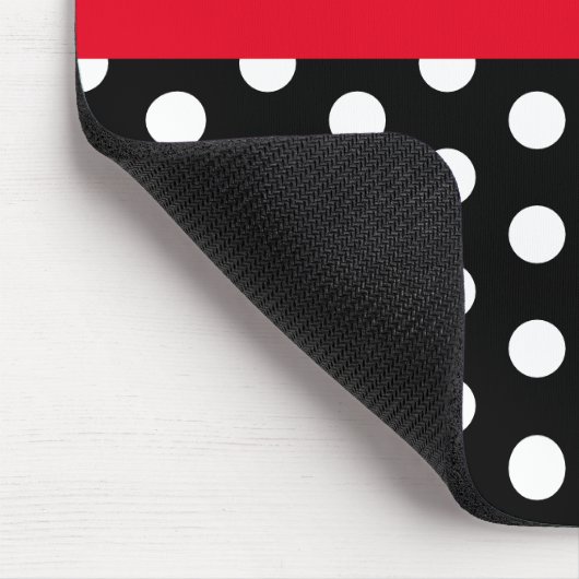Schwarz-weiße Polka Dot Monogram Maus Pad Mousepad (Ecke)