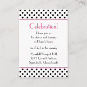 Schwarz-weiße Polka Dots Bat Mitzvah Empfang Card Begleitkarte (Vorderseite)