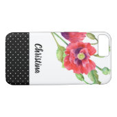 Schwarz-weiße Polka Dots Case-Mate iPhone Hülle (Rückseite (Horizontal))