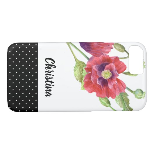 Schwarz-weiße Polka Dots Case-Mate iPhone Hülle (Rückseite (Horizontal))