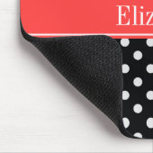 Schwarz-weiße Polka Dots Cornflasenmonogramm Mousepad (Ecke)