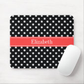 Schwarz-weiße Polka Dots Cornflasenmonogramm Mousepad (Mit Mouse)